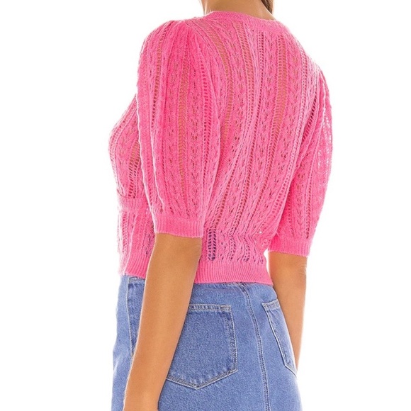 Tularosa Edina pink Short Sleeve Wool Blend Sweater Size Small - Picture 2 of 6